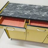 Buffet en enfilade vintage en formica jaune