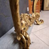 18th century gilded wooden console with 2 legs