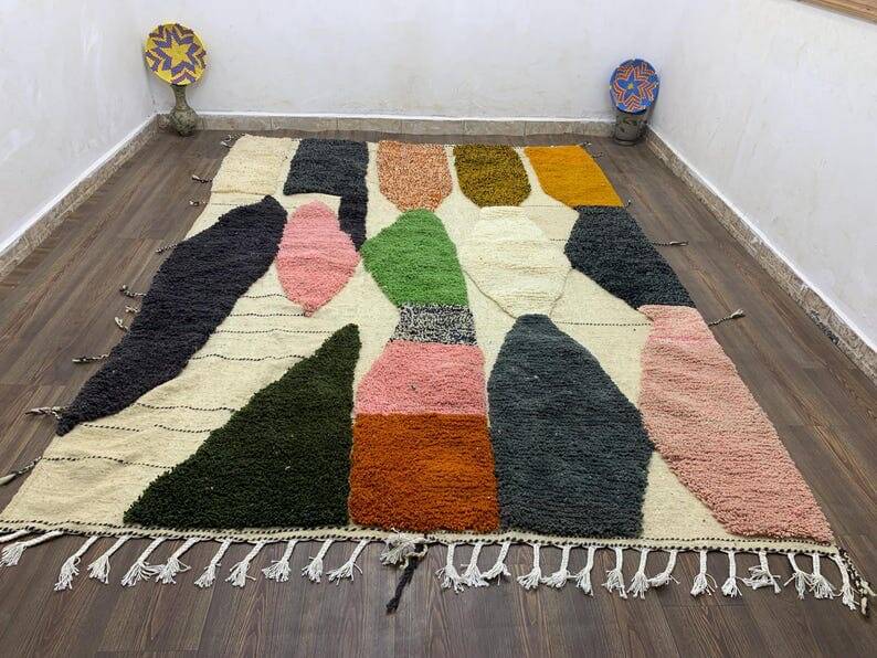 Tapis en laine pure fait main traditionnelle taille 150 x 250 cm