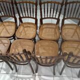 Rare suite of 8 chairs bistrot salon Fischel 1890