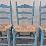 4 chaises paillées anciennes de style provençale