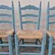 4 chaises paillées anciennes de style provençale
