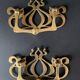Large Art Nouveau gate handles in gilded brass/Arabesque handles