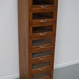 Vintage German Beech / Oak Haberdashery Shop Cabinet / Vitrine, 1950s