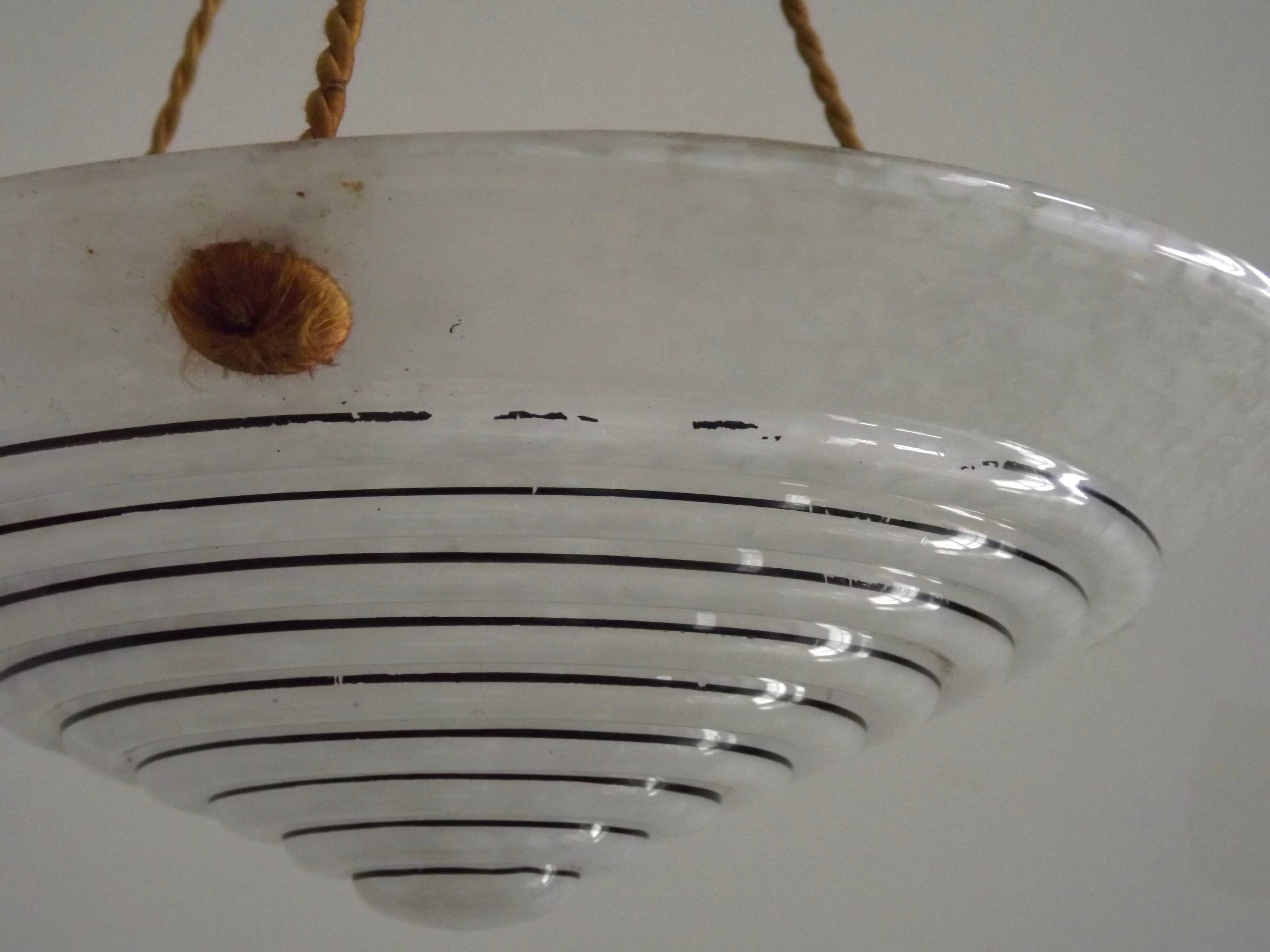 French Vintage Art Deco Style Hanging Ceiling Light – Clichy Glass Shade