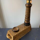 Souvenir lighthouse lamp from Calais in wood