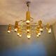 Geometric brass chandelier, design G. Sciolari, Boulanger, 1970