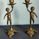 Set of two cherub cherub candlesticks