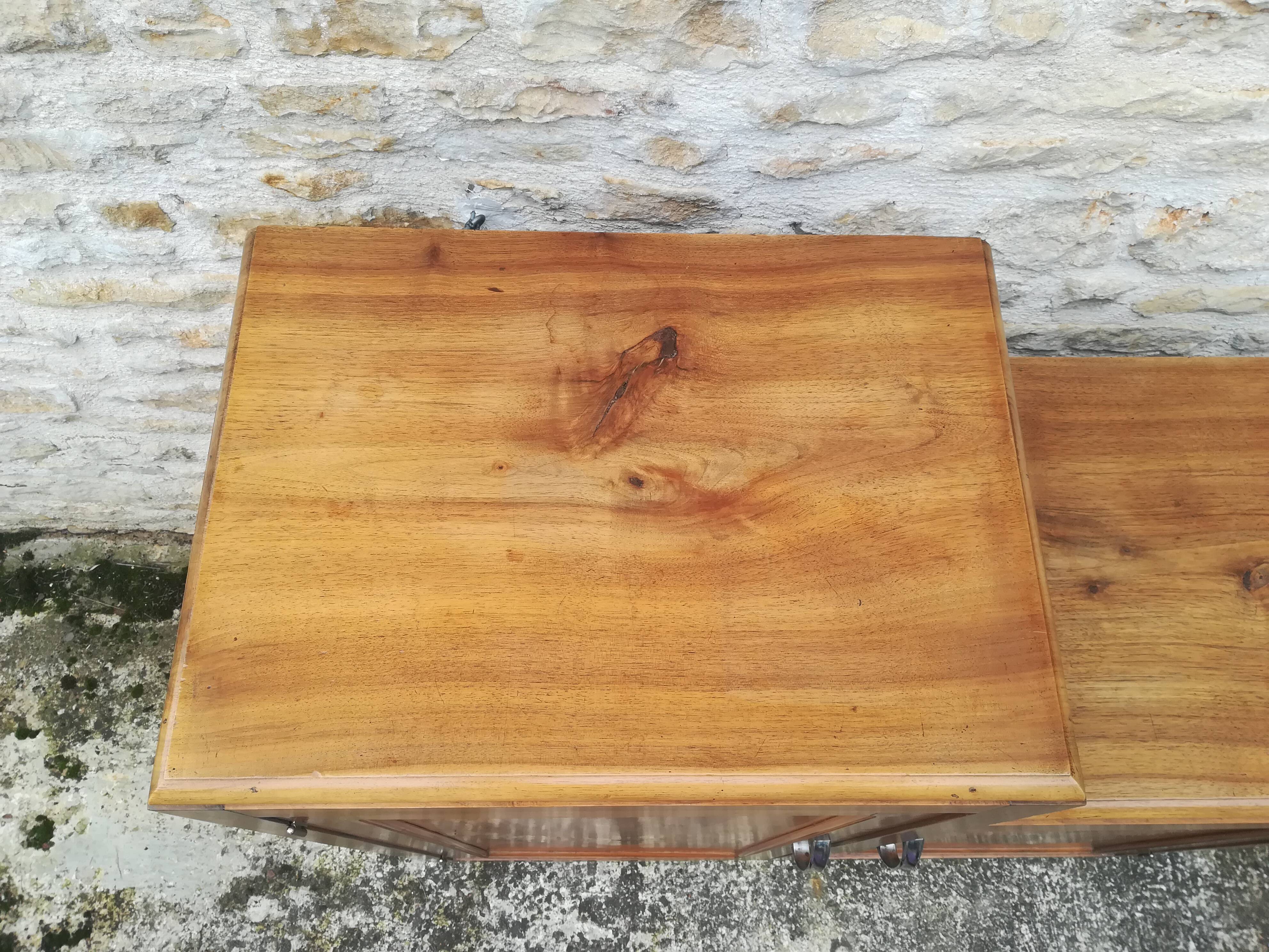 Asymmetric solid walnut buffet