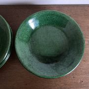 Set of 6 Aegitna glazed earthenware plates 1960