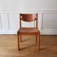 Elm and leather chair, Maison Regain, 1970/80