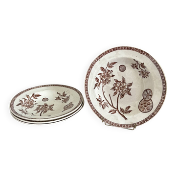 Lot of 4 Deep Plates Earthenware Ceramic Iron Clay Grand Dépôt Marseille