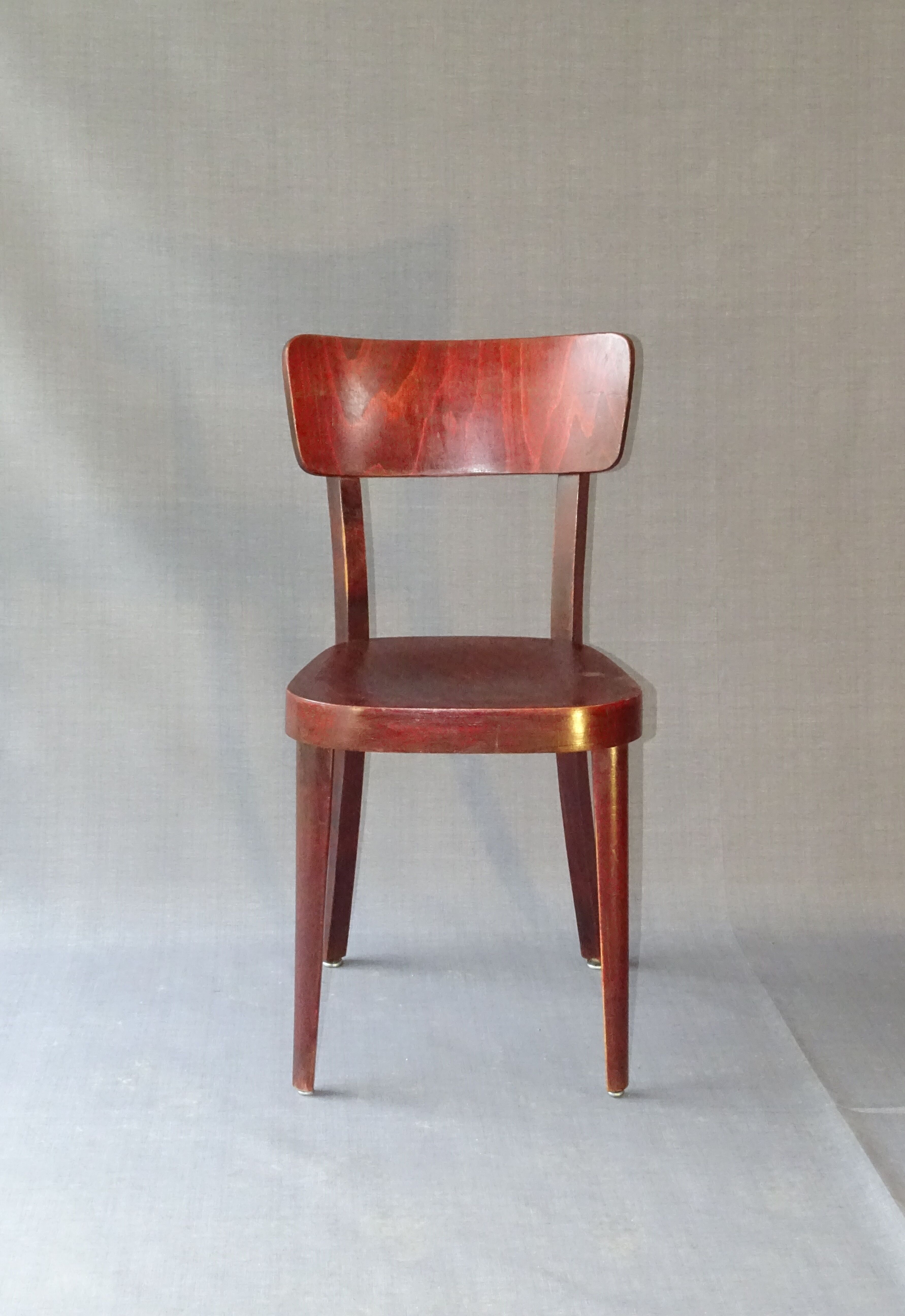 Set of 3 chairs Thonet 1950 feet spindle, modern bistro