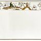 Brasserie mirror in gilded glass with a decor of chinoiserie scenes.