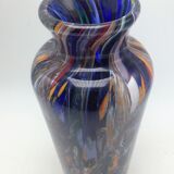 Boheme vase in multicolored thick glass splashes height 27 cm