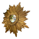 Miroir soleil doré convexe