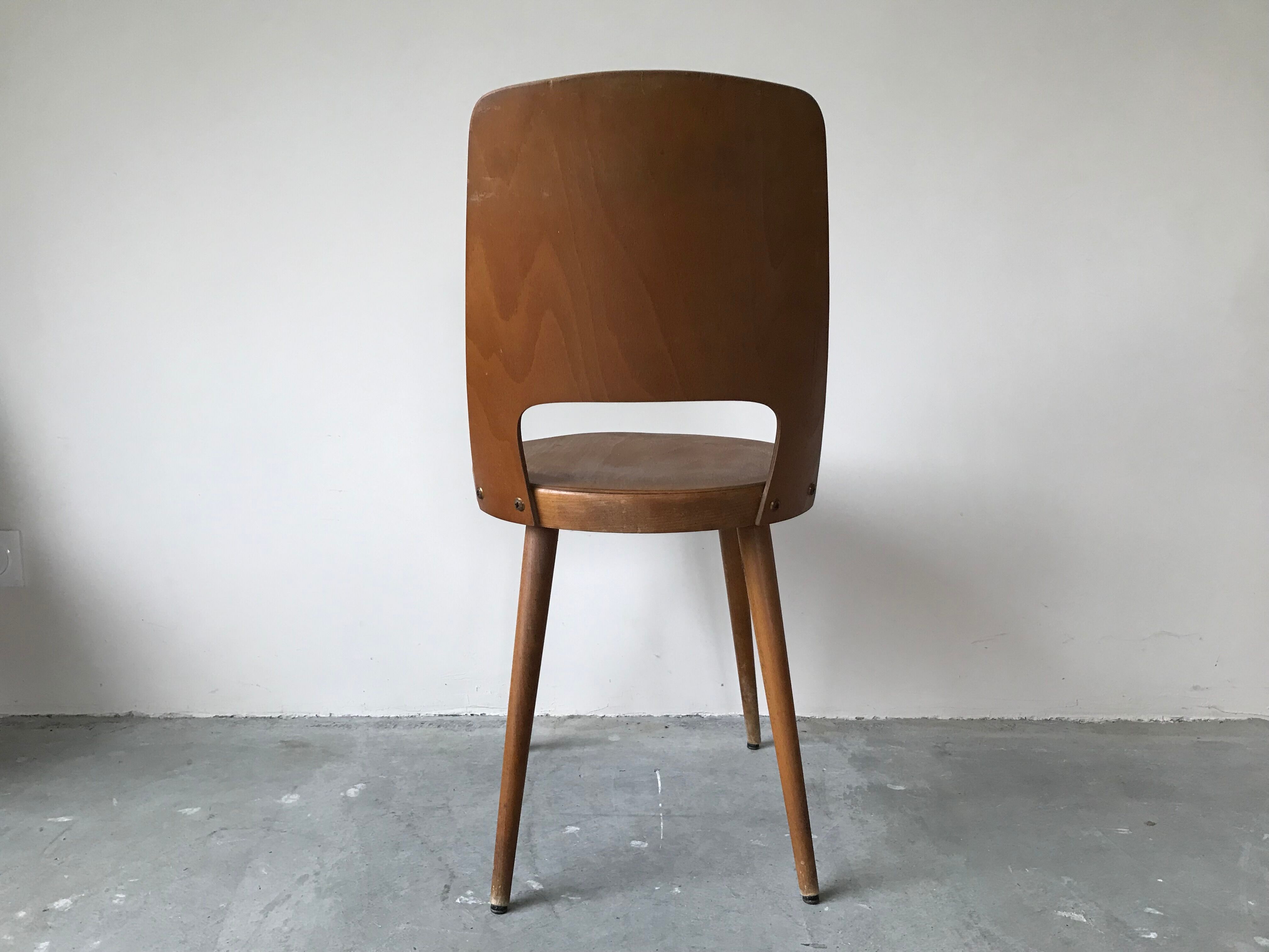 Suite of 6 chairs bistro Baumann, circa 1950.