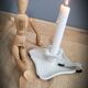 Square white enamel candle holder