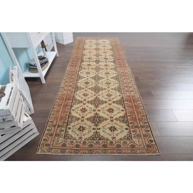 Vintage Turkish hand-knotted runner 118x330