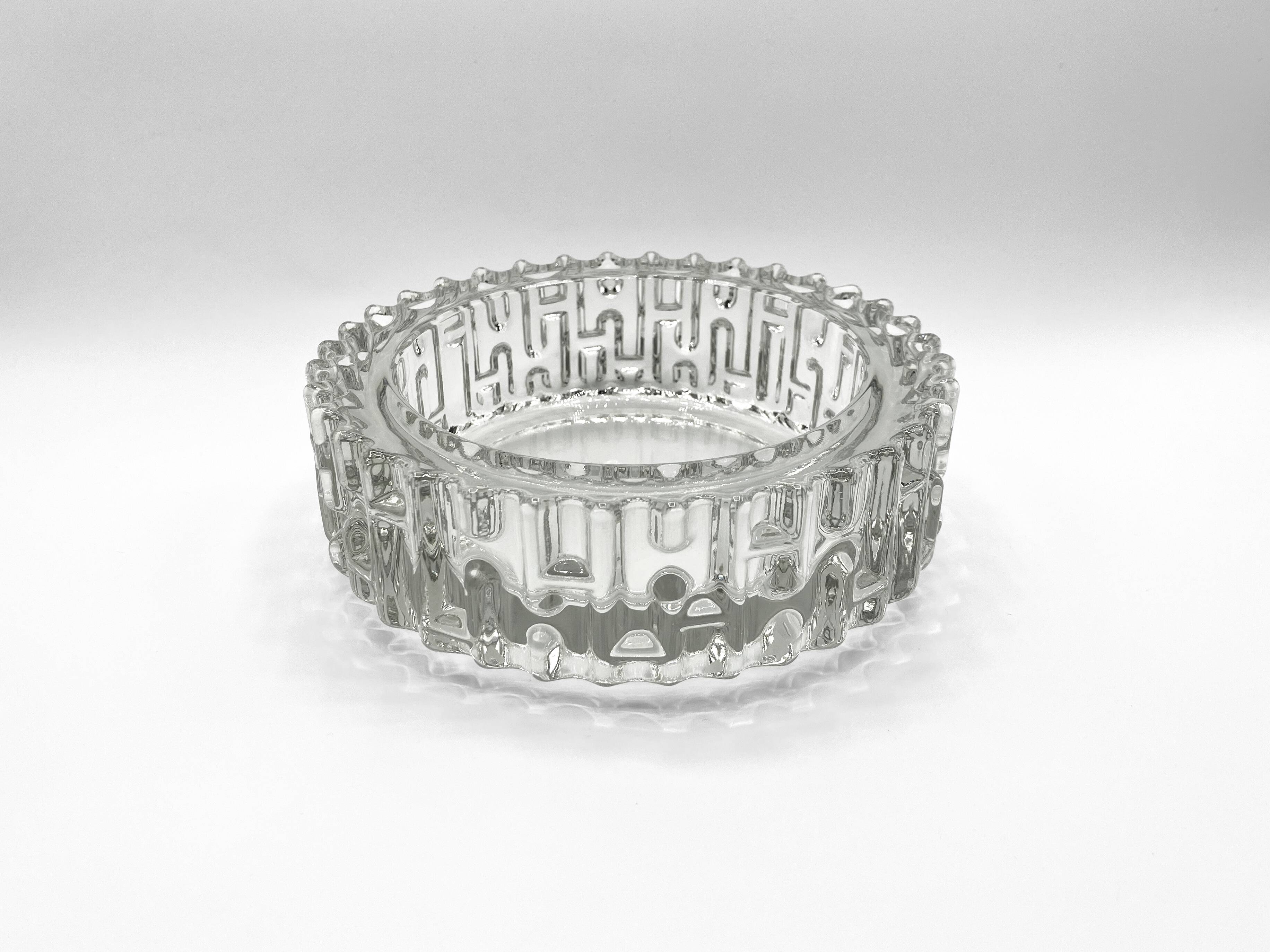 SKLO UNION pocket emptier • Hermanova hut glassworks • Design Frantisek Vizner • 1965 • Pressed glass