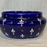 Planter signed Luneville K&G blue background