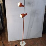 Orange floor lamp with two spots from the 70s