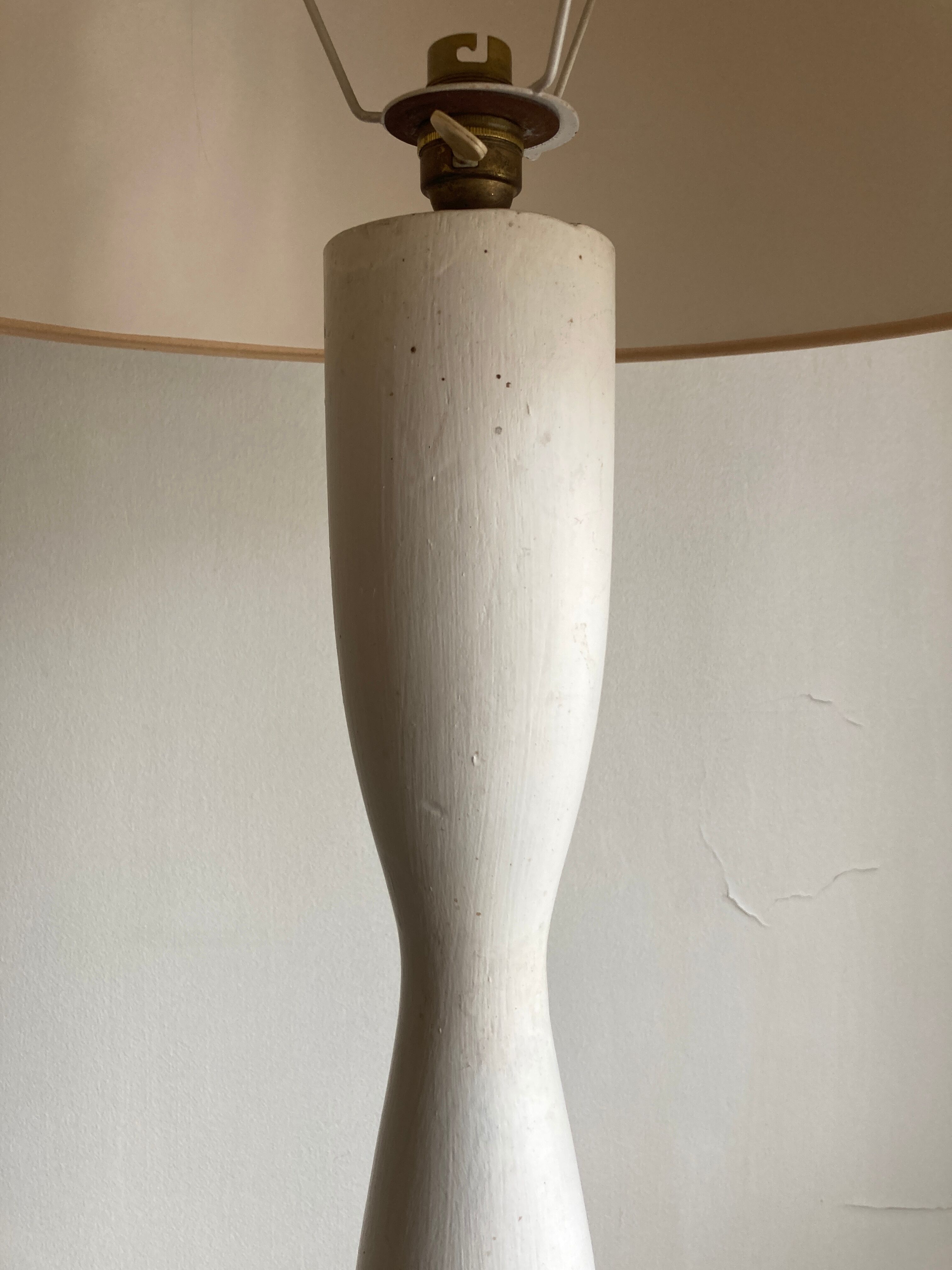 Modernist wooden floor lamp Brancusi Endless column 1940 1950