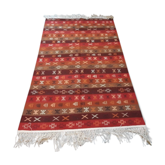 Striped orange carpet - 203x134cm