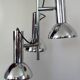 Chrome metal 3-spot chandelier from the 1970s.