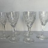 6 Saint Louis crystal white wine glasses