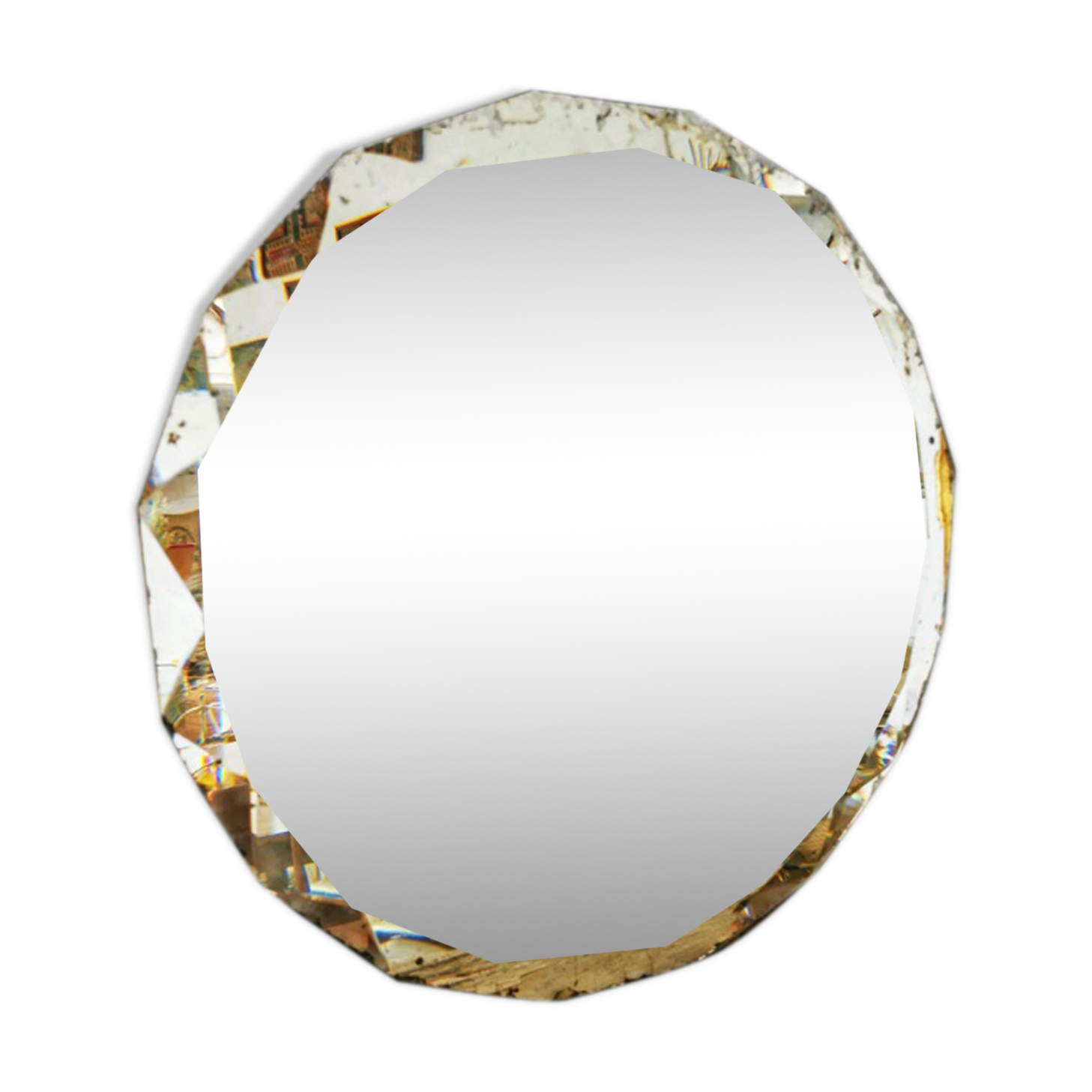 Bevelled round mirror 49cm