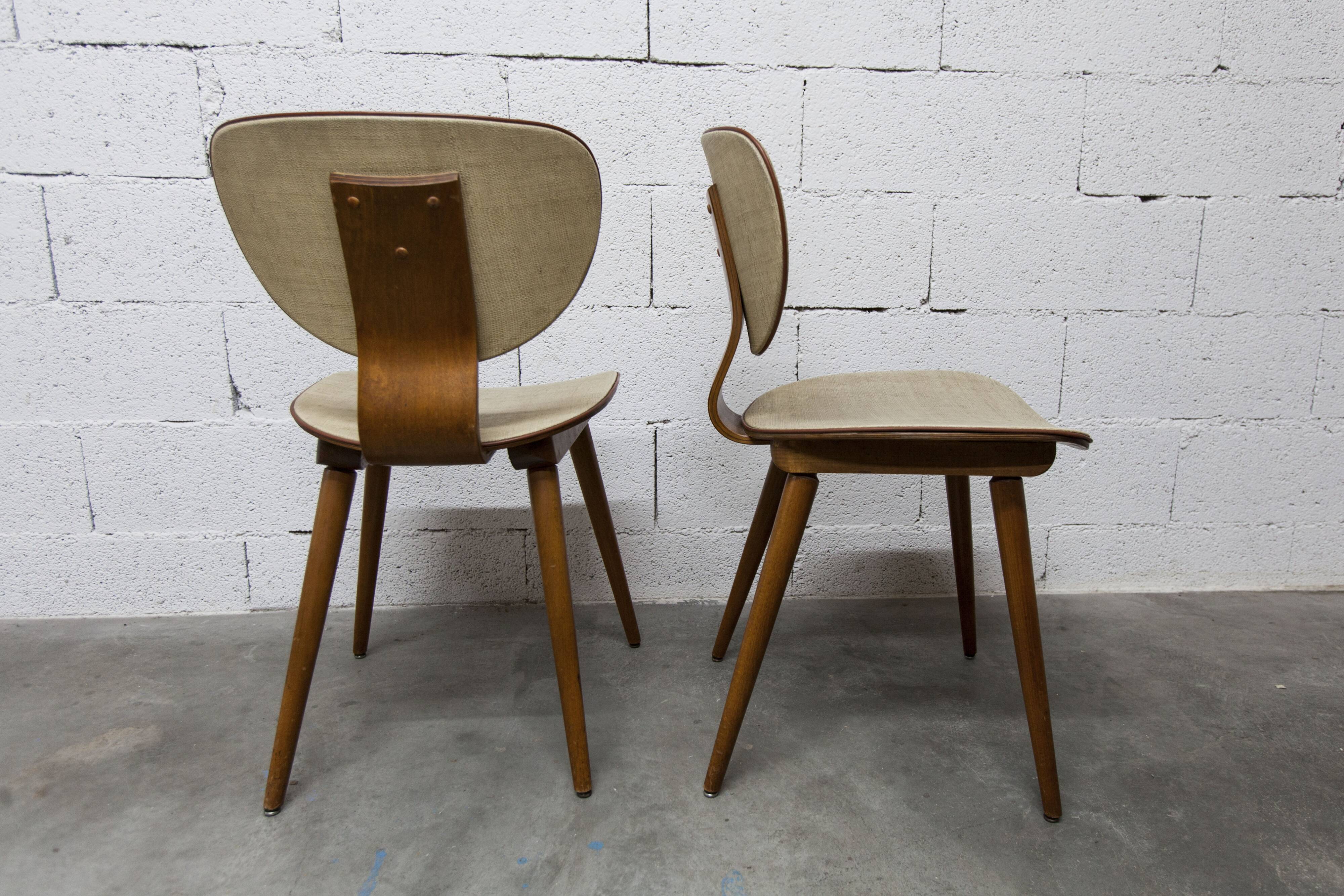 Pair of Baumann chairs No. 831 G1 "design Max Bill" 1960