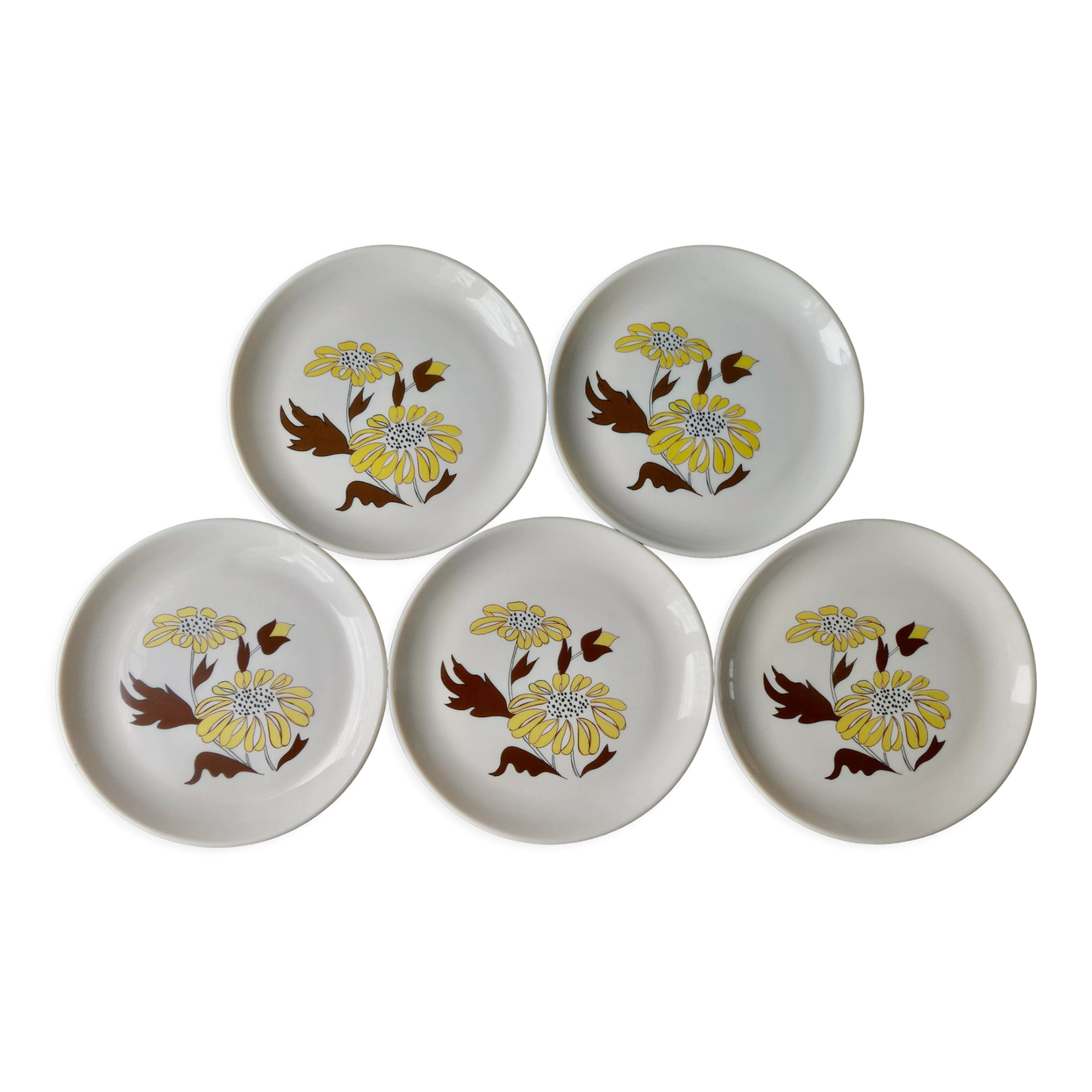 Set of 5 plates Sovirel France 70s