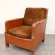 Leather and velvet club chair 1940/1950