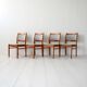 Ensemble de 4 chaises scandinaves en teck des années 1960 avec revêtement d'origine