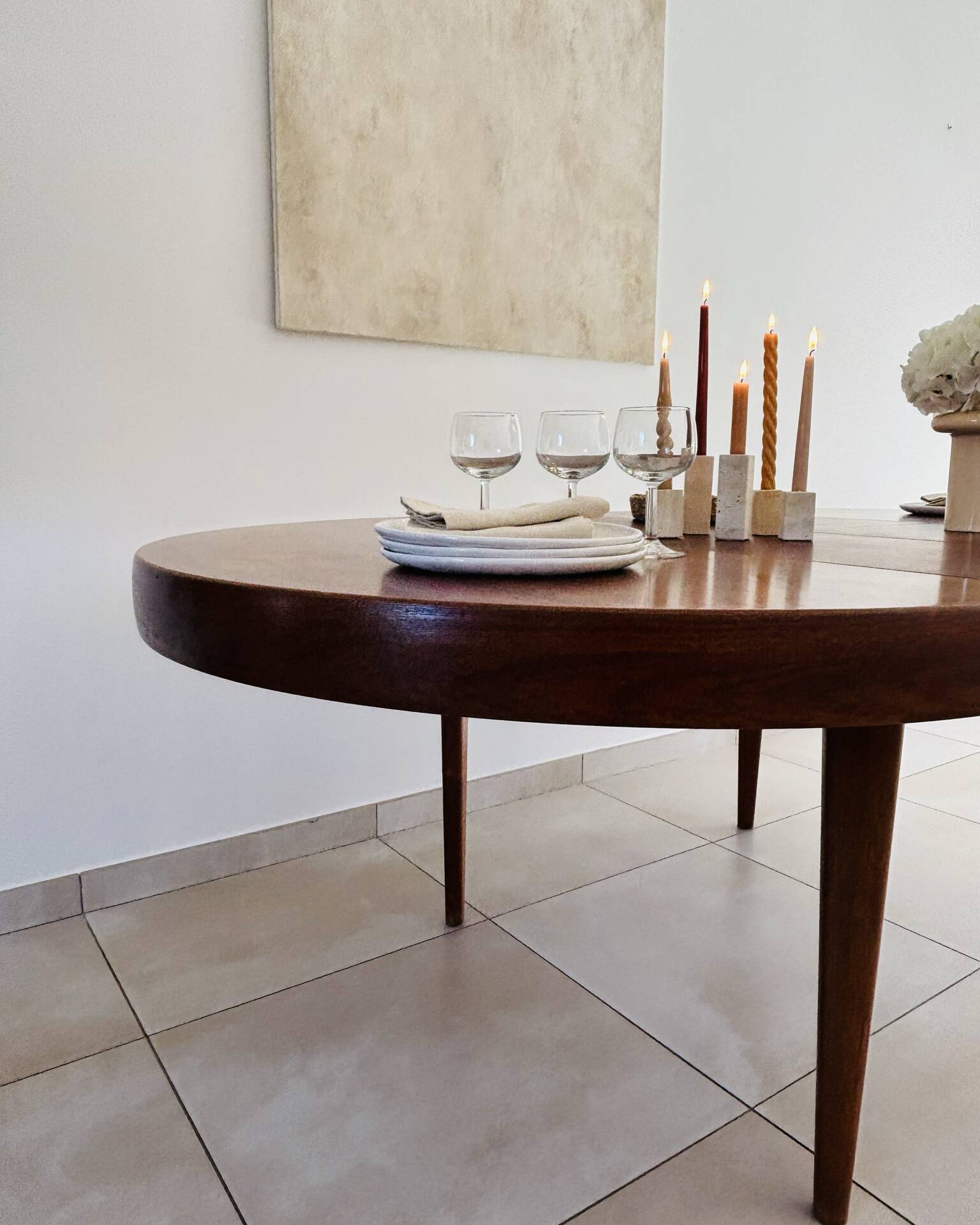 Table à manger vintage scandinave Baumann 