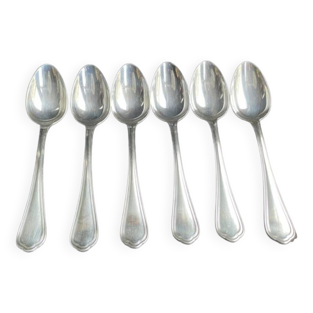 Lot De 6 Cuillères Christofle Grandbourg Louis XV - Métal Argenté