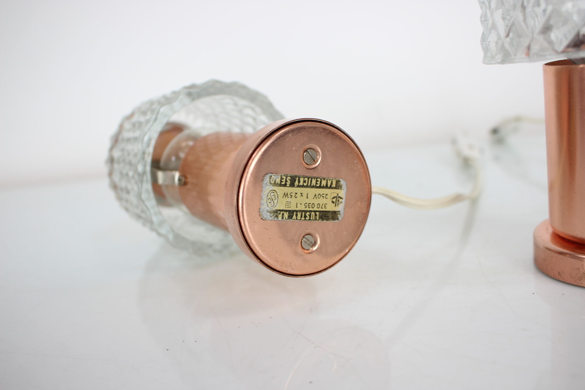 Pair of Copper Table Lamps by Kamenický Šenov, Czechoslovakia 1970