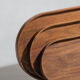 Trio of oval teak trays or cups