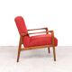 Danish vintage design wooden armchairs with coral fabric, 1950s