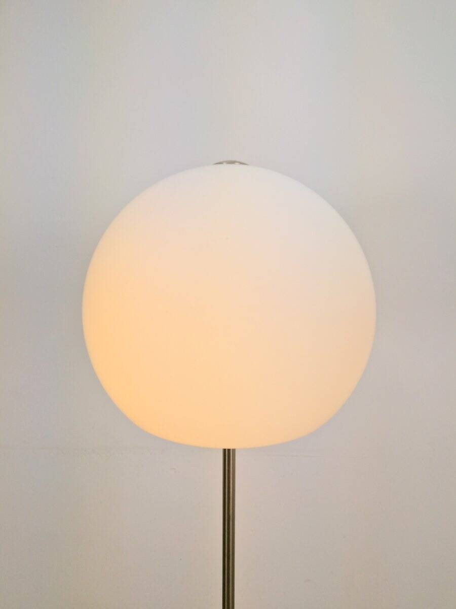 Vintage Opaline Glass Globe Floor Lamp from Hufnagel Leuchten, Germany, 1970s