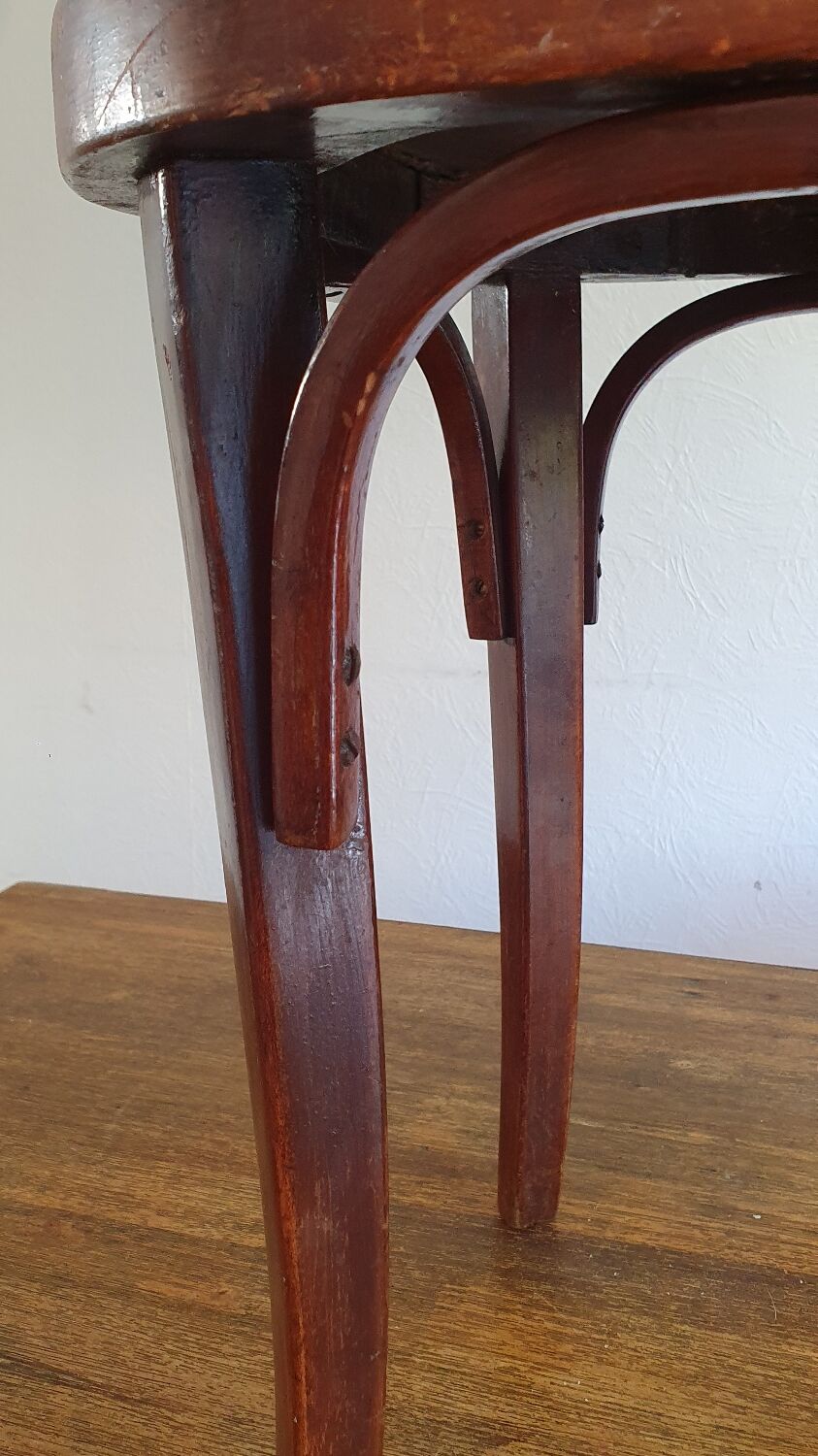 Art nouveau thonet stool bentwood and velvet