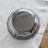 Vintage silver-plated metal salad bowl or large dish by Guy Degrenne.