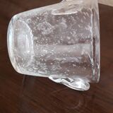Seau à glaçons en verre soufflé bullé transparent