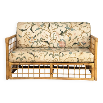 Mid-Century Tropical Chic Loveseat by Vivai del Sud, Rattan & Bamboo, 1960s