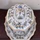 Important covered soup tureen and its stand in earthenware – Polychrome decoration