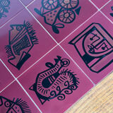 Height-adjustable table in oak and ceramic – Guillerme & Chambron, France