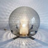 Vintage Lamp • Chrome Steel • Perforated Metal • Glass • 1970