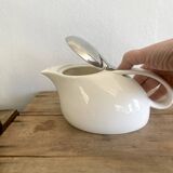 Earthenware and stainless steel teapot, 2 cups