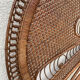Large vintage headboard in woven rattan fan / Peacock 180cm